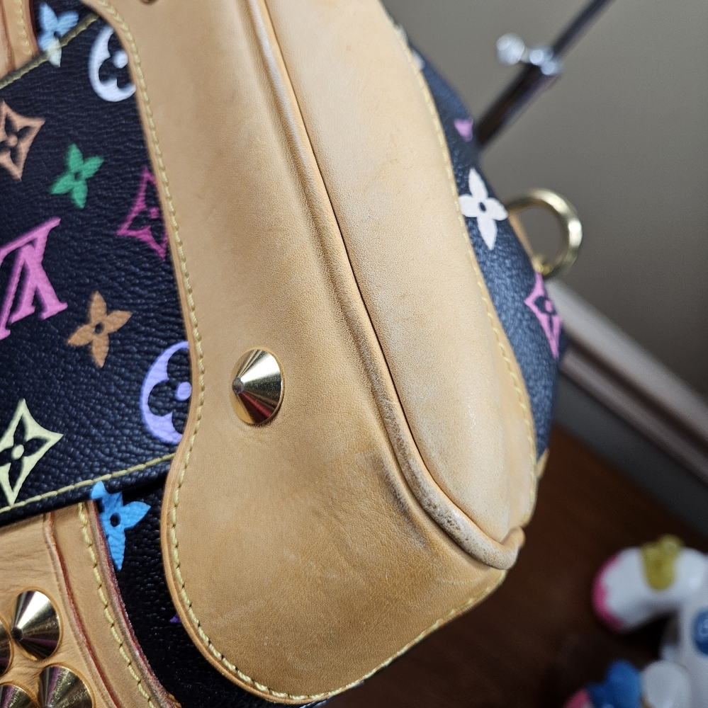 Auth louis vuitton Courtney Multicolor Pm / Mm Black - Picture 8 of 14